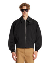 Black Cotton-Blend Bomber Jacket | PDP | Antonia