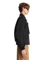 Black Cotton-Blend Bomber Jacket | PDP | Antonia