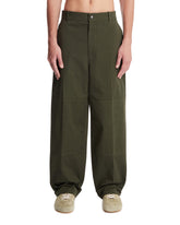 Green Cotton Casual Pants | PDP | Antonia