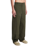 Green Cotton Casual Pants | PDP | Antonia