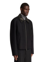 Black Wool Zip Jacket | PDP | Antonia