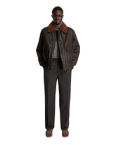 Brown Leather Aviator Jacket | PDP | Antonia