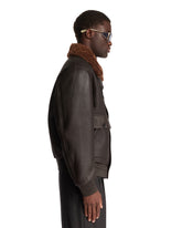 Brown Leather Aviator Jacket | PDP | Antonia