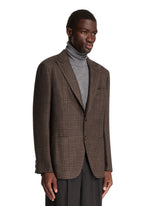 Beige Plaid Cashmere and Silk Blazer | PDP | Antonia