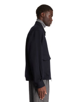 Blue Wool Zip Jacket | PDP | Antonia