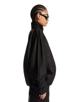 Black Silk and Viscose Blouson Jacket | PDP | Antonia