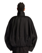 Black Silk and Viscose Blouson Jacket | PDP | Antonia