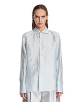 Light Blue Silk Crepe Long Shirt | All | Antonia