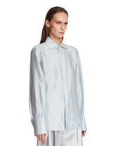 Light Blue Silk Crepe Long Shirt | PDP | Antonia