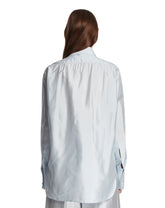 Light Blue Silk Crepe Long Shirt | PDP | Antonia