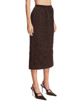 Brown Crinkled Satin Skirt | PDP | Antonia