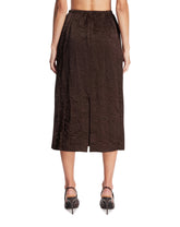 Brown Crinkled Satin Skirt | PDP | Antonia