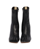 Black Leather Heeled Ankle Boots | PDP | Antonia
