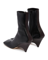 Black Leather Heeled Ankle Boots | PDP | Antonia