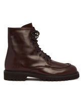 Brown Leather Lace-Up Ankle Boots | PDP | Antonia