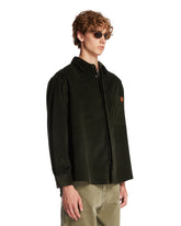 Green Ribbed Cotton Shirt | PDP | Antonia