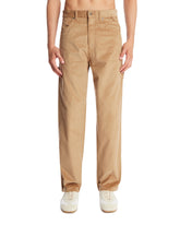 Beige Ribbed Carpenter Pants | PDP | Antonia