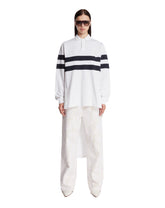 White Jill Striped Polo Shirt | PDP | Antonia
