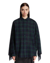 Blue Checked Wool Georgia Shirt | PDP | Antonia