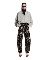 Black Khris Camou Flock Barrel-Leg Jeans | PDP | Antonia