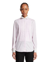 Pink Plisse Plastron Shirt | PDP | Antonia