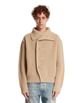 Beige Ribbed Wool Cardigan | PDP | Antonia