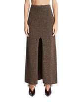 Brown Charis Long Skirt with Slit | PDP | Antonia