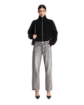 Black Cashmere Zip-Up Sweater | PDP | Antonia