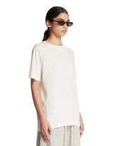 White Cotton and Cashmere T-Shirt | PDP | Antonia
