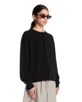 Black Cashmere Crew-Neck Cardigan | PDP | Antonia