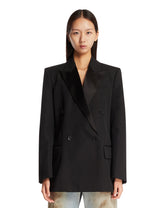 Black Ines Double-Breasted Blazer | PDP | Antonia