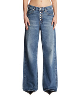 Frame x Alexandra Leclerc The Loose Exposed Buttons Jeans Blu | PDP | Antonia
