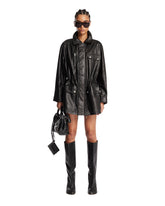Frame x Alexandra Leclerc Black Paper Leather Safari Jacket | PDP | Antonia