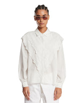 Frame x Alexandra Leclerc White Poplin Equestrian Shirt | PDP | Antonia