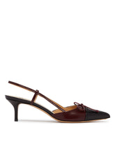 Black and Burgundy R1P1050 Slingback Pumps | PDP | Antonia