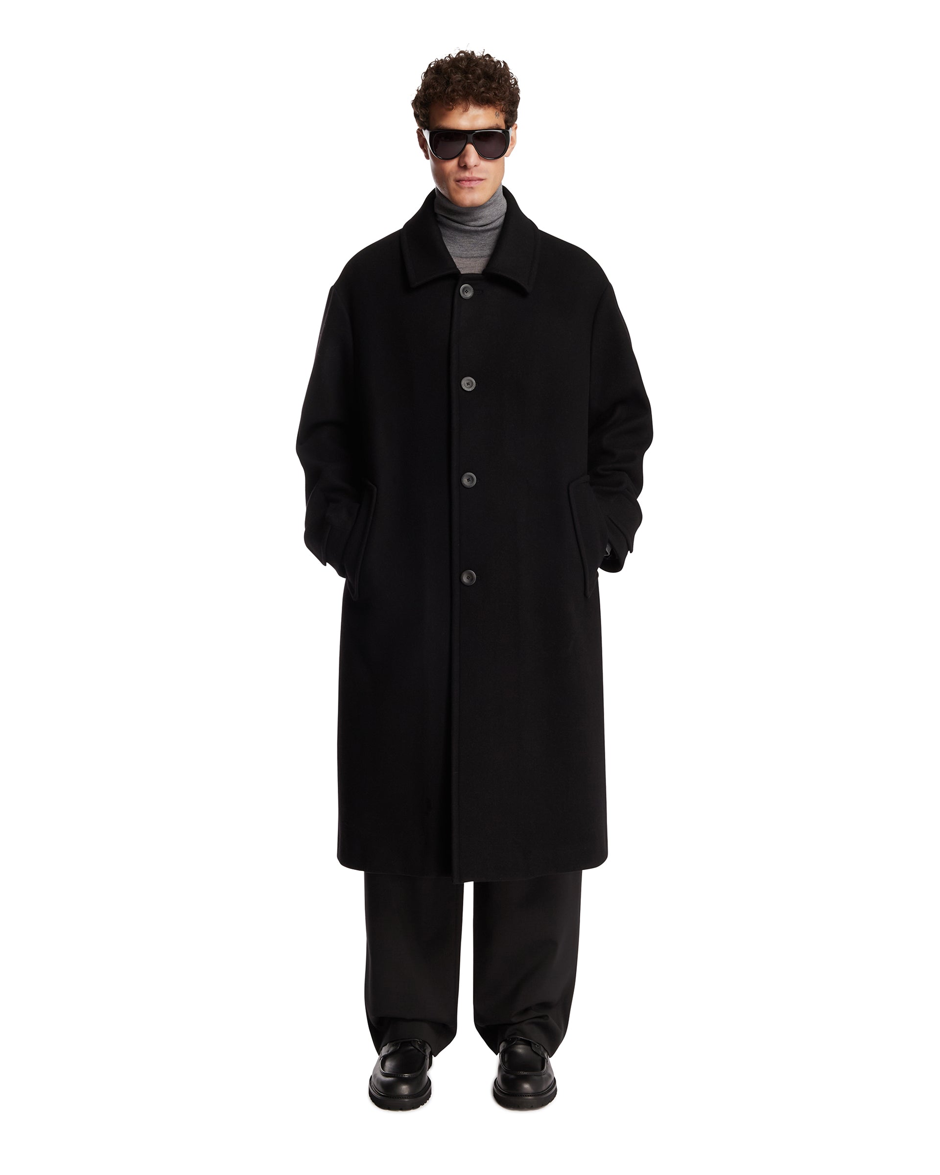 Black Long Wool Coat | GIORGIO ARMANI - Antonia
