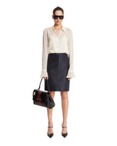 Navy Fine Silk Faille Skirt | PDP | Antonia