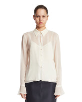 White Lightweight Silk Georgette Shirt | PDP | Antonia