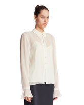 White Lightweight Silk Georgette Shirt | PDP | Antonia