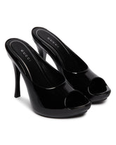 Black High-Heel Platform Slider Sandals | PDP | Antonia