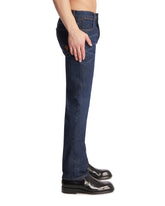 Blue Embroidered Cotton Denim Trousers | PDP | Antonia