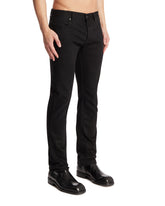Black Embroidered Cotton Denim Jeans | PDP | Antonia