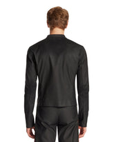 Black Coated Stretch Cotton Denim Jacket | PDP | Antonia
