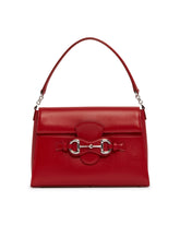 Red Horsebit Duomo Medium Top Handle Bag | PDP | Antonia