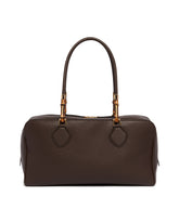 Brown Medium Bamboo Handle Top Handle Bag | PDP | Antonia