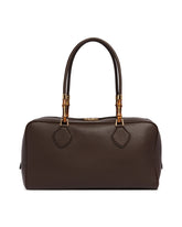 Brown Medium Bamboo Handle Top Handle Bag | PDP | Antonia