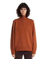 Brown Half-Zip Sweater | PDP | Antonia