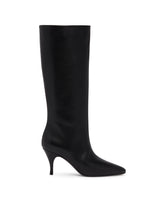 Black Leather Silhouette Boots | PDP | Antonia