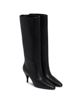 Black Leather Silhouette Boots | PDP | Antonia