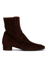 Brown Leather Shadow Ban Ankle Boots | All | Antonia